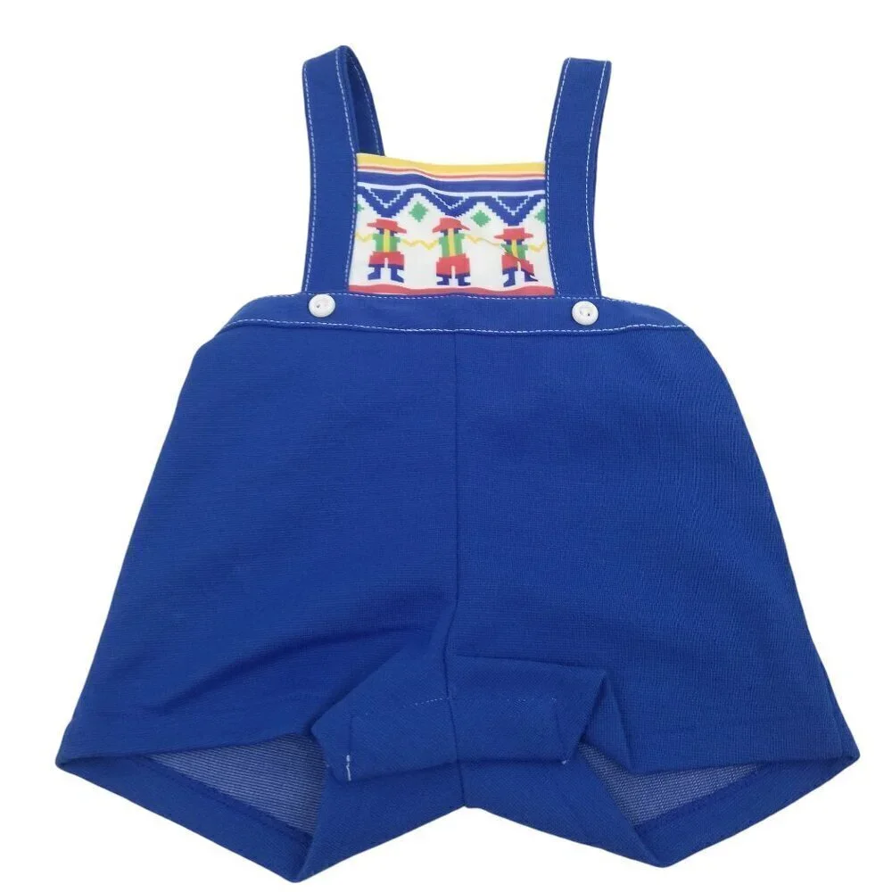 Vintage Carters 80s Overalls Shortalls Shorts Size 12 Months Blue Jumper Snap